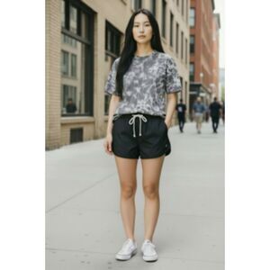 Lululemon Women's Pima Cotton Gray Tie Dye Crew Neck Short Sleeve T-Shirt Size 2